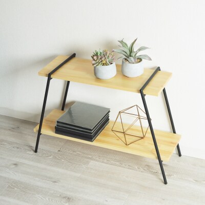 アイアンレッグラック(2段)　色:ナチュラル(NA)　ILR2-NA