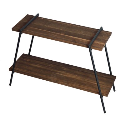 アイアンレッグラック(2段)　色:ダークブラウン(DB)　ILR2-DB