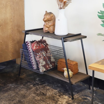 アイアンレッグラック(2段)　色:ダークブラウン(DB)　ILR2-DB