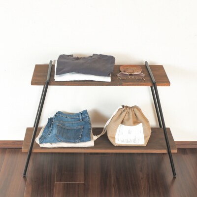 アイアンレッグラック(2段)　色:ダークブラウン(DB)　ILR2-DB