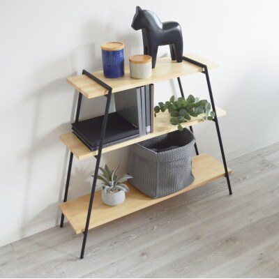 アイアンレッグラック(3段)　色:ナチュラル(NA)　ILR3-NA