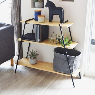 アイアンレッグラック(3段)　色:ナチュラル(NA)　ILR3-NA