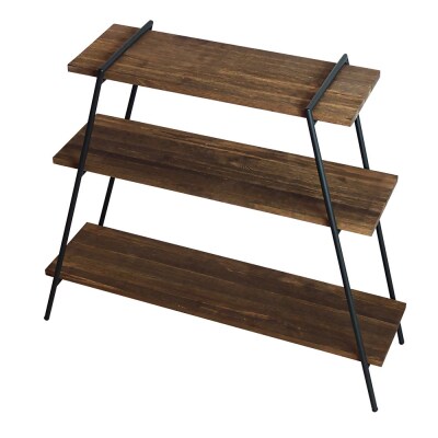 アイアンレッグラック(3段)　色:ダークブラウン(DB)　ILR3-DB