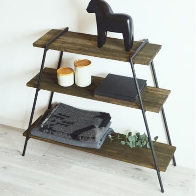 アイアンレッグラック(3段)　色:ダークブラウン(DB)　ILR3-DB