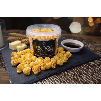 ポップコーン専門店 大量にお届け ノンオイルのエアポップ Mサイズ 180個　味:バターしょうゆ