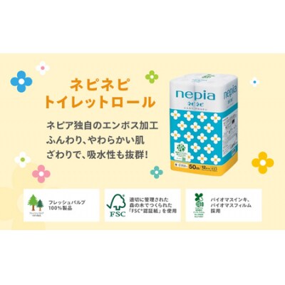 【定期便】3回発送 (2か月おきに) ネピアネピネピトイレットロール12ロールシングル×6パック