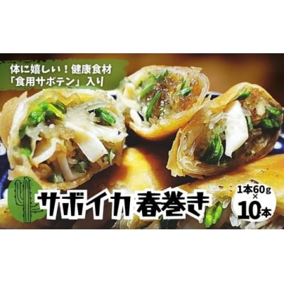 体にうれしい健康食材「食用サボテン」のサボイカ春巻き 10本入り(1本60g×10本)