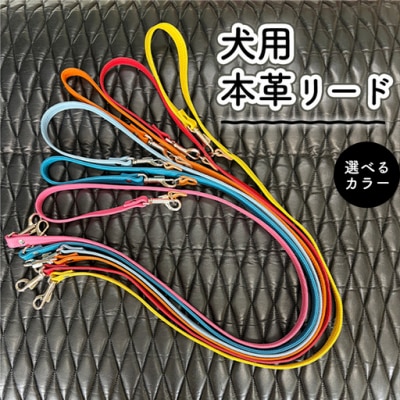 犬用・本革リード　色:ピンク