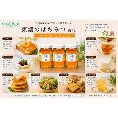 東濃のはちみつ　百花　500g　3本セット