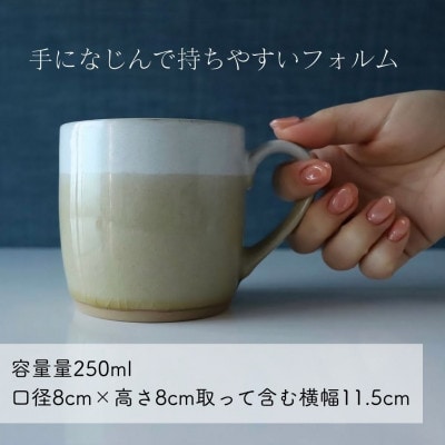 【美濃焼】 bi-color マグカップ 2色セット (月白・淡萌黄) 【山二製陶所】