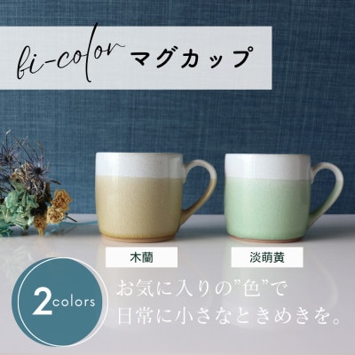 【美濃焼】 bi-color マグカップ 2色セット (木蘭・淡萌黄) 【山二製陶所】