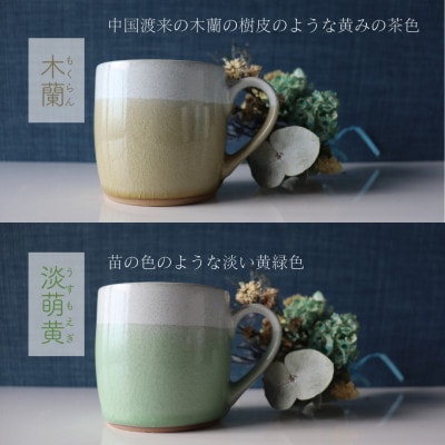 【美濃焼】 bi-color マグカップ 4色セット (白群・淡萌黄・月白・木蘭) 【山二製陶所】