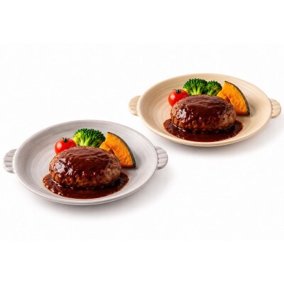 耐熱食器　両手付陶板(小)　グレー×アイボリー