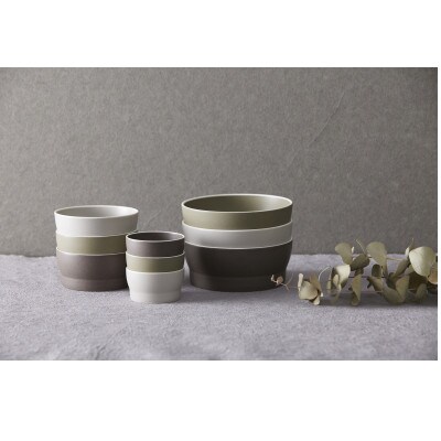 042 StackStockマット　プレートM・ボウルM 4点セットMatcha×Sesame