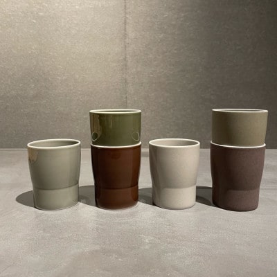 052　StackStockグロス　 カップ/プレートS Matcha×Sesame4Pセット