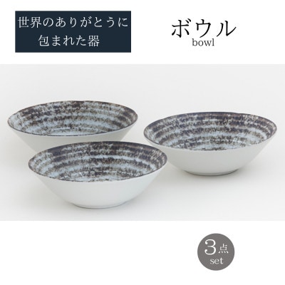 【美濃焼】世界のありがとうに包まれたボウル3点セット【山正各務陶器】感謝と平和(643901)