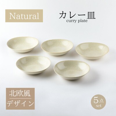 【美濃焼】ナチュラルカレー皿5枚セット【山正各務陶器】北欧風(551305)