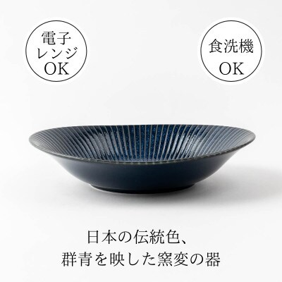【美濃焼】古窯群青軽量カレー皿&小皿10点セット【山正各務陶器】780705電子レンジ、食洗器対応