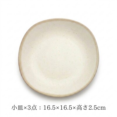 【美濃焼】淡く優しいフチドリの小皿 3点セット【山正各務陶器】350304 ナチュラル　北欧風