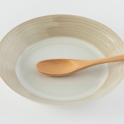 【美濃焼】Casa カレー皿 セット 木製スプーン付【陶土う庵】(3262-0186)