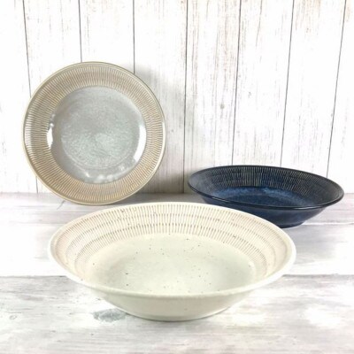 【美濃焼】軽量トチリ パスタ&カレー皿 3色セット【陶土う庵】(1054-0195)
