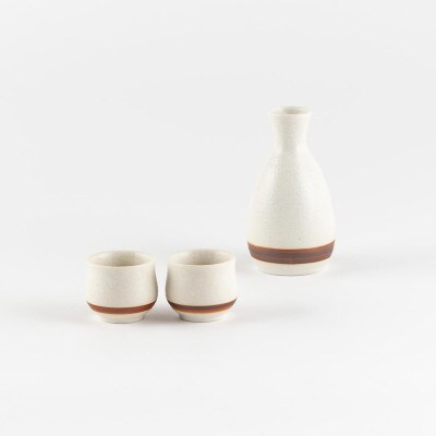 【美濃焼】白結晶ライン 酒器セット【陶土う庵】(1054-0192)
