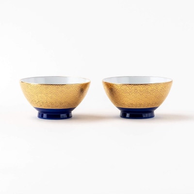 【美濃焼】金の茶碗ペア【陶土う庵】(6517-0156)
