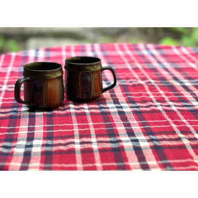 Vintage pottery Mug Classical ブラッシュ モダンペアマグカップ