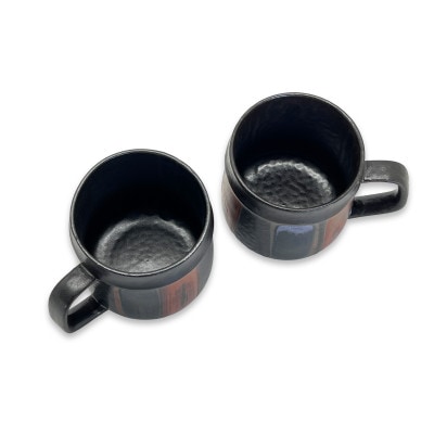 Vintage pottery Mug Classical ブラッシュ モダンペアマグカップ
