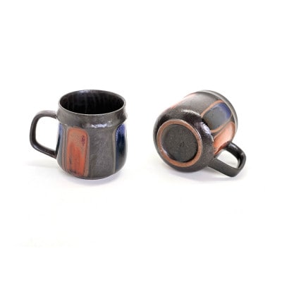 Vintage pottery Mug Classical ブラッシュ モダンペアマグカップ