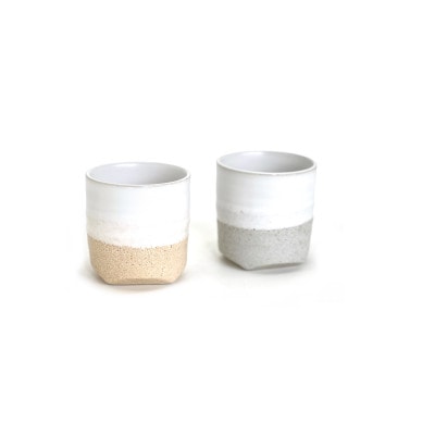 Glaze Free Cup  グレー&イエロー　ペアカップ