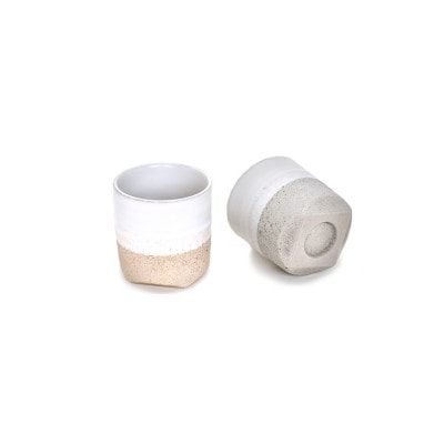 Glaze Free Cup  グレー&イエロー　ペアカップ
