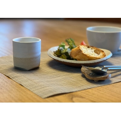 Glaze Free Cup  グレー&イエロー　ペアカップ