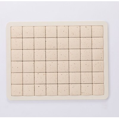 美濃焼珪藻土タイルバスマット　白　Sサイズ