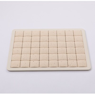 美濃焼珪藻土タイルバスマット　白　Sサイズ