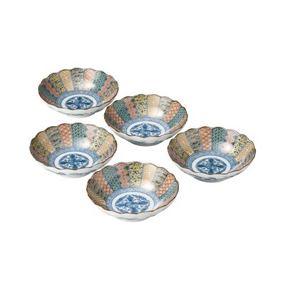 【美濃焼】染錦祥瑞 煮物鉢 5個セット