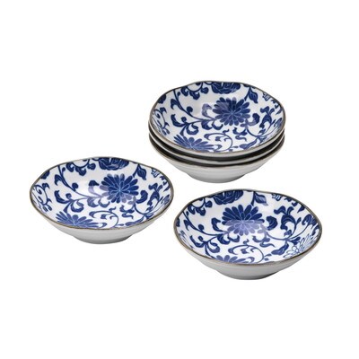 【美濃焼】染付菊唐草 多用鉢揃 5点セット