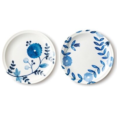 【美濃焼】Oriental Flower ペアディナープレート中皿 レトロな和食器