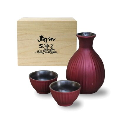 【美濃焼】トパーズレッド 酒器揃 徳利・盃セット