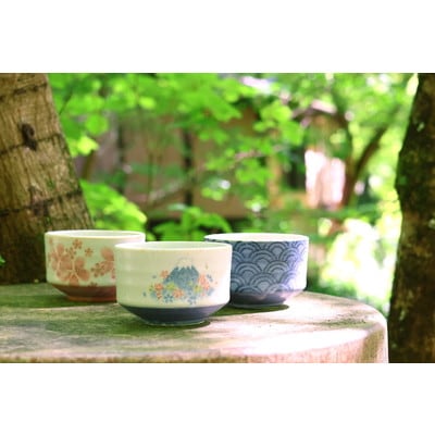 【美濃焼】 茶楽 青海波 抹茶碗 青波木箱入