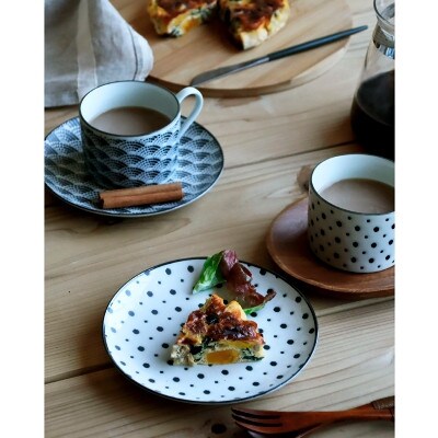 【美濃焼】 komon モーニングセット(プレート・カップ)和柄