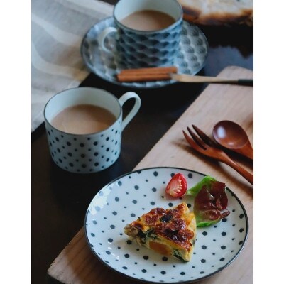 【美濃焼】 komon モーニングセット(プレート・カップ)和柄
