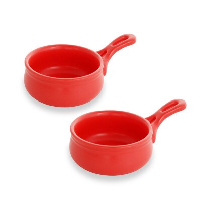 【美濃焼】セラキッチン片手鍋13cm2個セット(レッド)【クリヤマ】