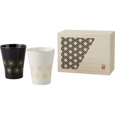 【美濃焼】華日和 フリーカップ2個セット 木箱入 【山加商店】YMK100-22H