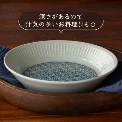 【美濃焼】とくさ七宝文　プレート2点【三郷陶器】 6829