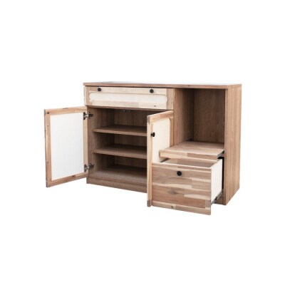 ティゴ 120カウンター【キッチンカウンター 収納 ラタン調 完成品 家具】(H062273)