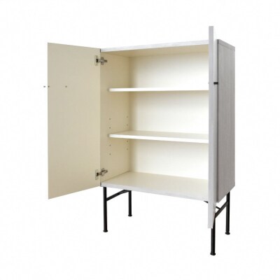 セロ 80キャビネット ライトグレイ【キャビネット 収納 家具 完成品】(H062277)