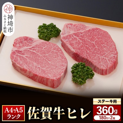【佐賀牛】ヒレステーキ180g×2枚(H081126)