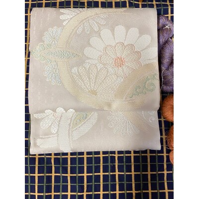 【さとふる限定】袋帯　円舞重陽菊(梅ねず) 本仕立て(絹芯入)