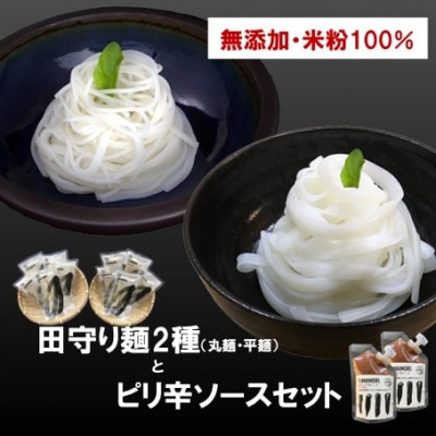 グルテンフリー米粉麺　田守り麺2種・ピリ辛ソースセット|無添加・米粉100%で体に優しい